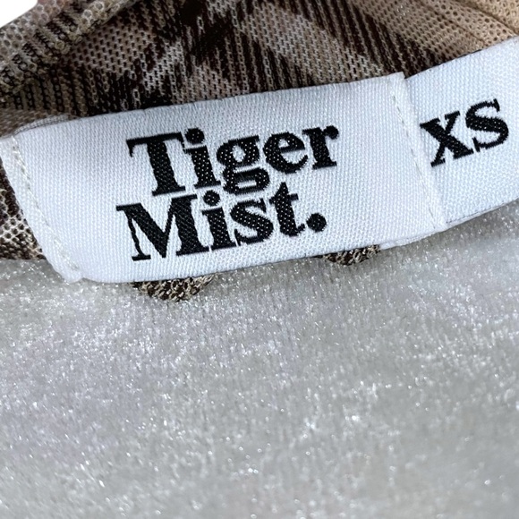 Tiger Mist Karim Plaid Crop Top Womens Semi Sheer Boho Milkmaid Sz XS - Picture 8 of 8